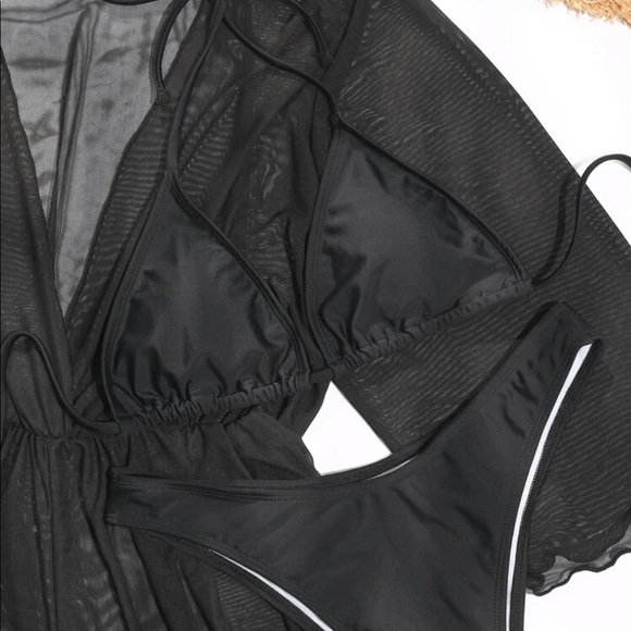 Bohemian 3PC White Bikini Coverup Set S M L - Picture 7 of 8